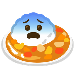 Curry rice and Fearful face