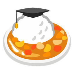 Curry rice and Graduation cap