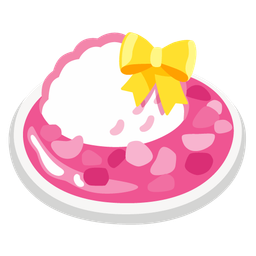 Curry rice and Heart with ribbon