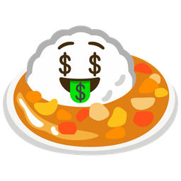 Curry rice and Money-mouth face