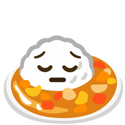 Curry rice and Pensive face