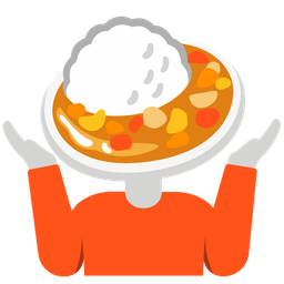 Curry rice and Person shrugging