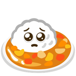 Curry rice and Pleading face