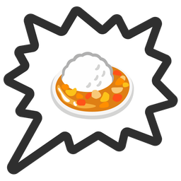 Curry rice and Right anger bubble