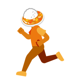 Curry rice and Running shoe