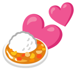 Curry rice and Two hearts