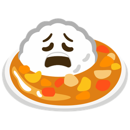 Curry rice and Weary face