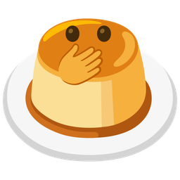Custard and Face with open eyes and hand over mouth