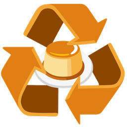 Custard and Recycling symbol