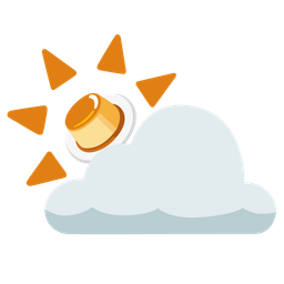 Custard and Sun behind cloud