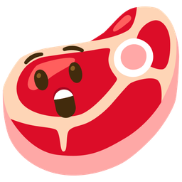 cut of meat and astonished face