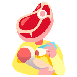 cut of meat and baby bottle