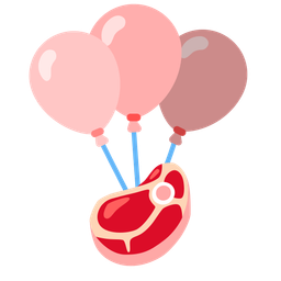 cut of meat and balloon