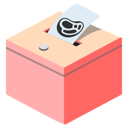 cut of meat and ballot box with ballot