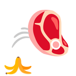 cut of meat and banana