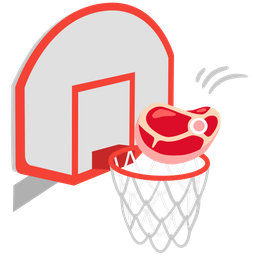 cut of meat and basketball