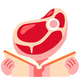 cut of meat and books