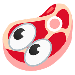 cut of meat and eyes