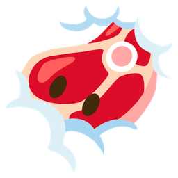 cut of meat and face in clouds