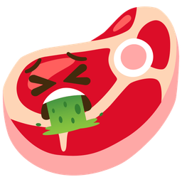 cut of meat and face vomiting