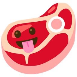 Cut of meat and Face with tongue