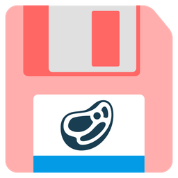 cut of meat and floppy disk