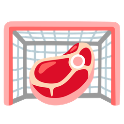 cut of meat and goal net