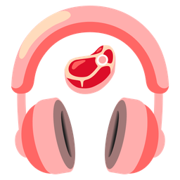 cut of meat and headphone