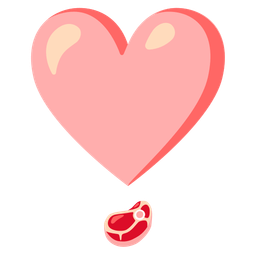 cut of meat and heart exclamation