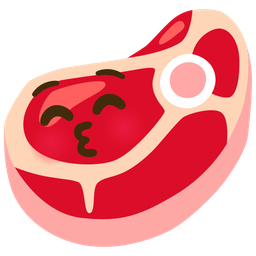 Cut of meat and Kissing face with closed eyes