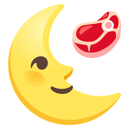 cut of meat and last quarter moon face