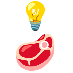 cut of meat and light bulb