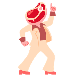 cut of meat and mirror ball