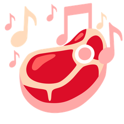 cut of meat and musical notes