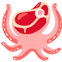 cut of meat and octopus