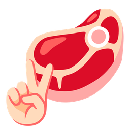 cut of meat and peace symbol
