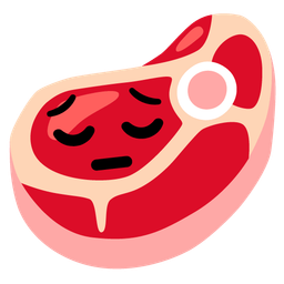 cut of meat and pensive face