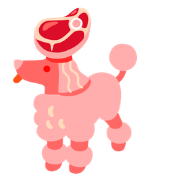 cut of meat and poodle