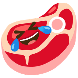 Cut of meat and Rolling on the floor laughing