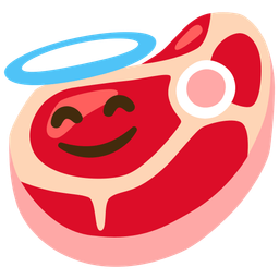 Cut of meat and Smiling face with halo