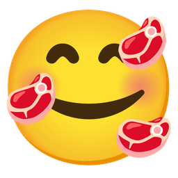 Cut of meat and Smiling face with hearts