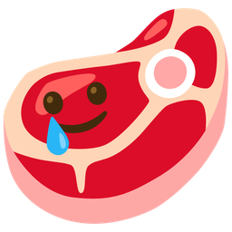 Cut of meat and Smiling face with tear