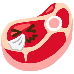 cut of meat and sneezing face
