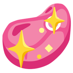 cut of meat and sparkling heart