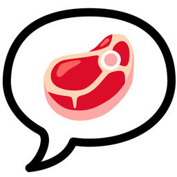 cut of meat and speech balloon