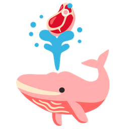 cut of meat and spouting whale