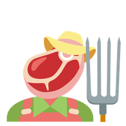 cut of meat and tractor