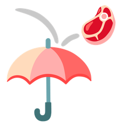 cut of meat and umbrella