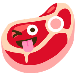 Cut of meat and Winking face with tongue