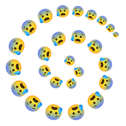 cyclone and anxious face with sweat